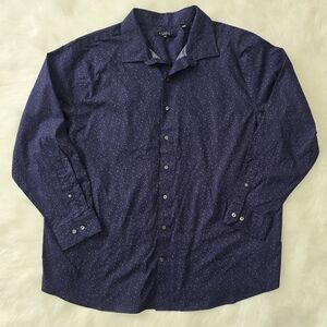 Mens SYNRGY Purple Dot Button Down 2XL